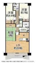 大津市皇子が丘、マンションの間取り画像です