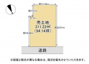 湖南市吉永、土地の間取り画像です