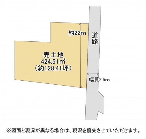 湖南市正福寺、土地の間取り画像です