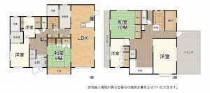 湖南市正福寺、中古一戸建ての間取り画像です