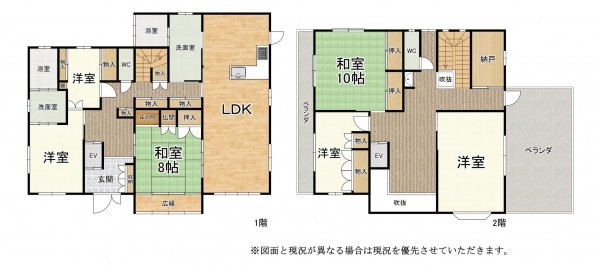 湖南市正福寺、中古一戸建ての間取り画像です