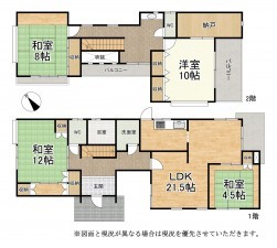 甲賀市水口町、中古一戸建ての間取り画像です