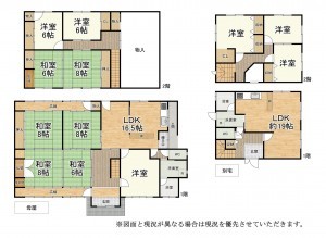 湖南市岩根、中古一戸建ての間取り画像です