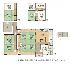 湖南市岩根、中古一戸建ての間取り画像です