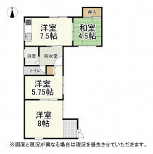 甲賀市水口町、中古一戸建ての間取り画像です
