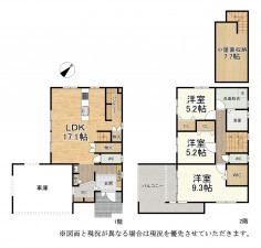 甲賀市水口町、新築一戸建ての間取り画像です