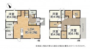 大津市坂本、中古一戸建ての間取り画像です