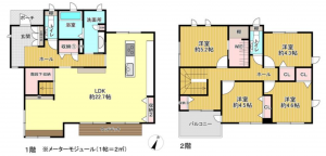 大津市松が丘、中古一戸建ての間取り画像です