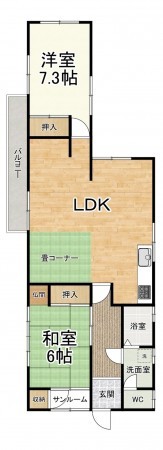 大津市富士見台、中古一戸建ての間取り画像です