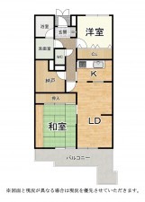 草津市草津町、マンションの間取り画像です