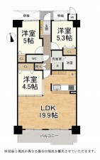 大津市大江、マンションの間取り画像です
