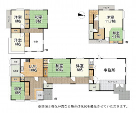 大津市瀬田、中古一戸建ての間取り画像です
