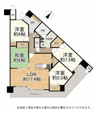 大津市桜野町、マンションの間取り画像です