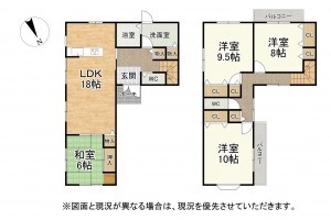 湖南市吉永、中古一戸建ての間取り画像です