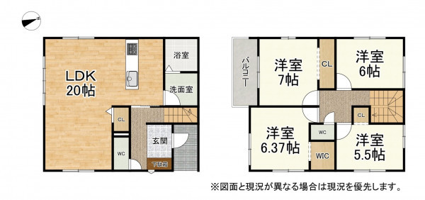 草津市草津、新築一戸建ての間取り画像です