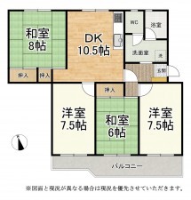 大津市打出浜、マンションの間取り画像です