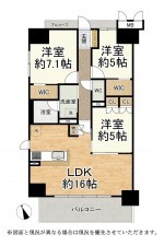 草津市大路、マンションの間取り画像です