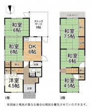 大津市神領、中古一戸建ての間取り画像です