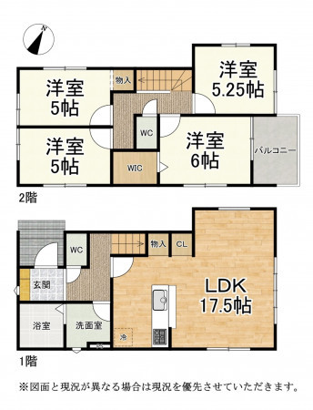大津市鶴の里、新築一戸建ての間取り画像です