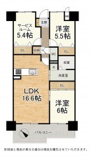 草津市青地町、マンションの間取り画像です