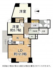 大津市鳥居川町、マンションの間取り画像です