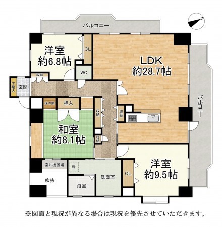 大津市西の庄、マンションの間取り画像です