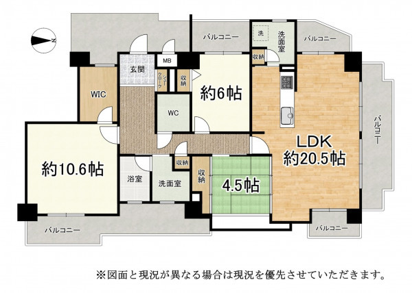 大津市朝日が丘、マンションの間取り画像です