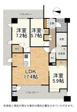 大津市皇子が丘、マンションの間取り画像です