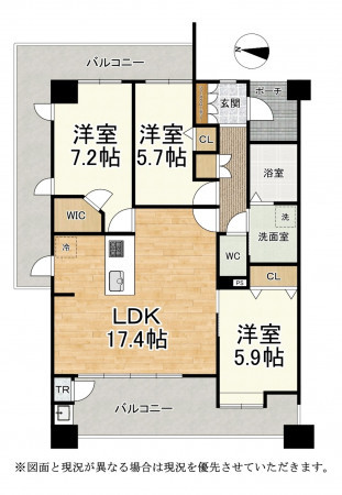大津市皇子が丘、マンションの間取り画像です