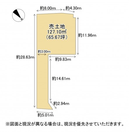 草津市南笠町、土地の間取り画像です