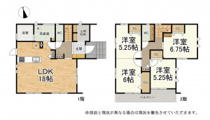 大津市雄琴、新築一戸建ての間取り画像です