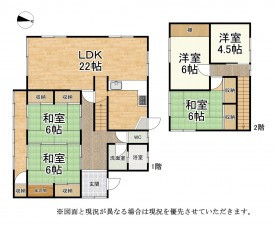 大津市弥生町、中古一戸建ての間取り画像です