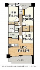 大津市柳川、マンションの間取り画像です