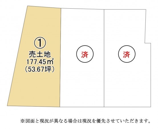 甲賀市水口町、土地の間取り画像です