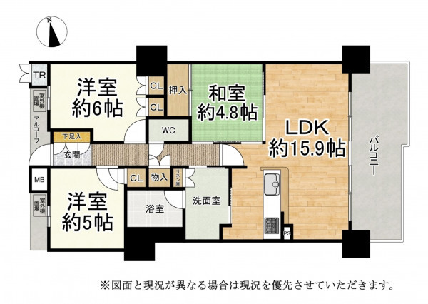 大津市春日町、マンションの間取り画像です