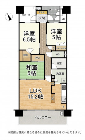 大津市茶が崎、マンションの間取り画像です