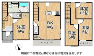 大津市長等、新築一戸建ての間取り画像です