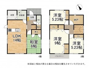 甲賀市水口町、中古一戸建ての間取り画像です