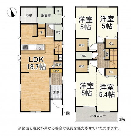 大津市下阪本、新築一戸建ての間取り画像です