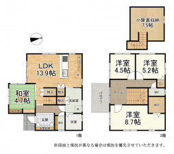 大津市唐崎、新築一戸建ての間取り画像です