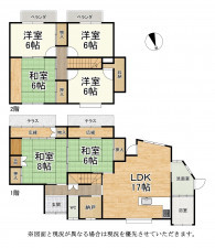 大津市比叡辻、中古一戸建ての間取り画像です