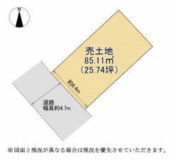 湖南市柑子袋東、土地の間取り画像です