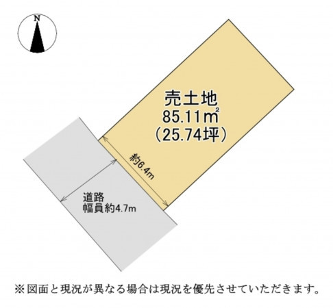 湖南市柑子袋東、土地の間取り画像です