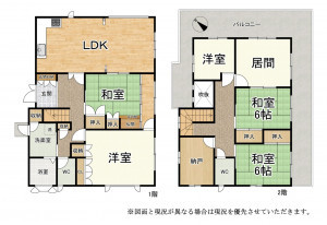 大津市鶴の里、中古一戸建ての間取り画像です