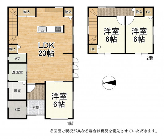 甲賀市甲南町、中古一戸建ての間取り画像です