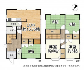 甲賀市甲南町、中古一戸建ての間取り画像です