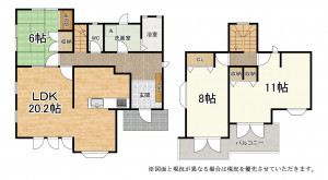 大津市苗鹿、中古一戸建ての間取り画像です