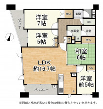 大津市中央、マンションの間取り画像です