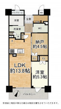 大津市今堅田、マンションの間取り画像です
