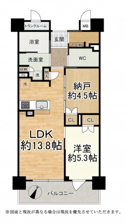 大津市今堅田、マンションの間取り画像です